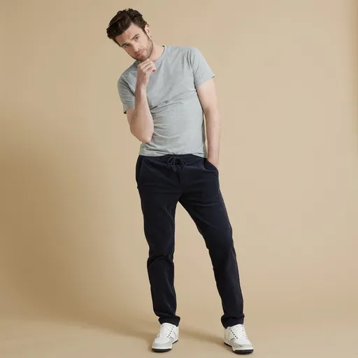 Voľné nohavice z jemne vrúbkovaného menčestru