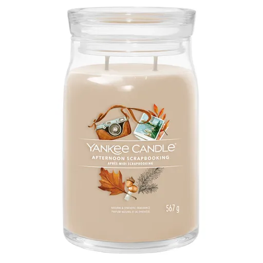 YANKEE CANDLE Signature 2 knôty Afternoon Scrapbooking sklo 567 g