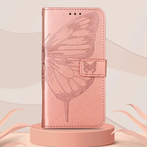 ART BUTTERFLY Peňaženkový obal pre Tecno Camon 18 ružový