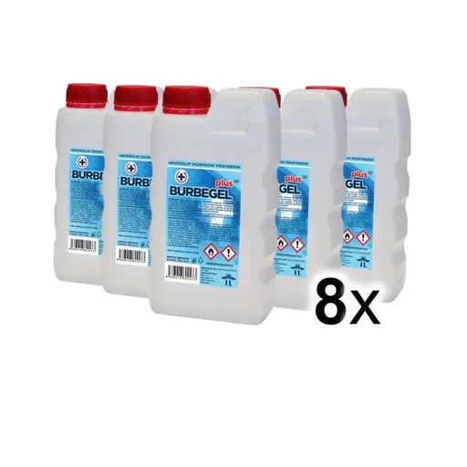BURBEGEL 1L 8ks balenie dezinfekcia proti koronavírusu