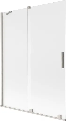 MEXEN/S - Velár dvojkrídlová posuvná vaňová zástena 130 x 150, dekor, nikel kartáčovaný 896-130-000-31-97