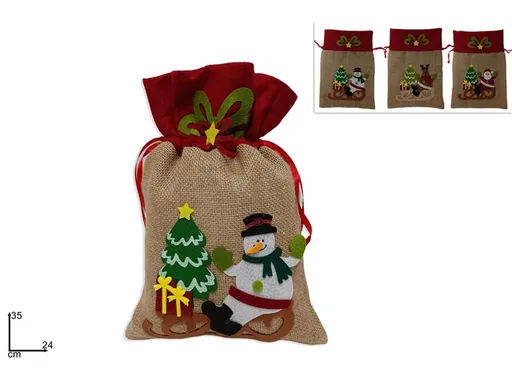 MAKRO - Vrecko vianočné juta rôzne motívy