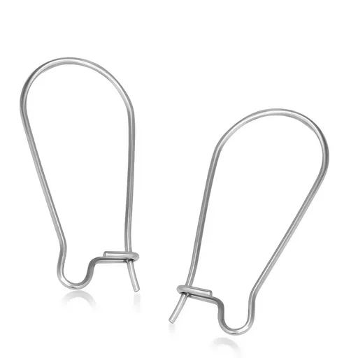 Uzatvárateľné háčiky na náušnice, chirurgická oceľ, strieborná farba
