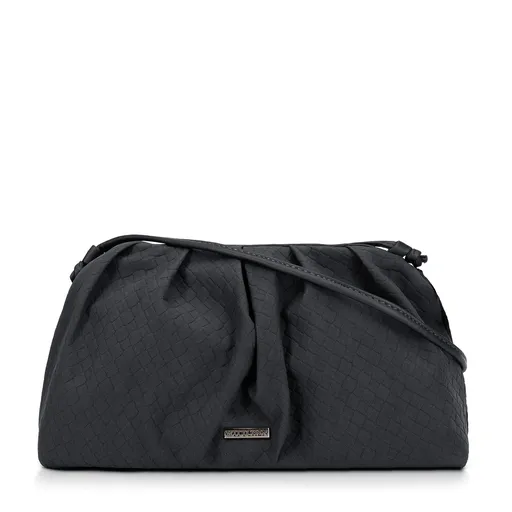 Damska torebka crossbody z marszczeniem szara 99-4Y-423-1