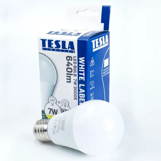 TESLA - LED BL270927-5D, žiarovka BULB E27, 9W, 230V, 806lm, 30 000h, 2700K teplá biela, 200 °, st