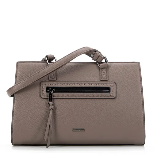 Damska torba z dekoracyjnym obszyciem beżowa 99-4Y-708-9