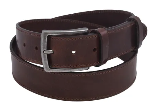 Pánsky kožený opasok 740-40-65 tmavohnedý šitý pracka Urban