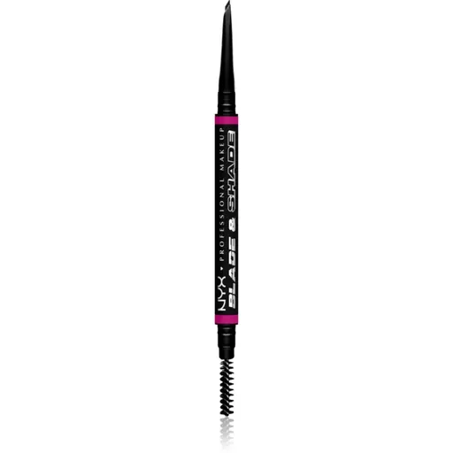NYX Professional Makeup Blade & Shade ceruzka na obočie s kefkou odtieň Black 0.06 g