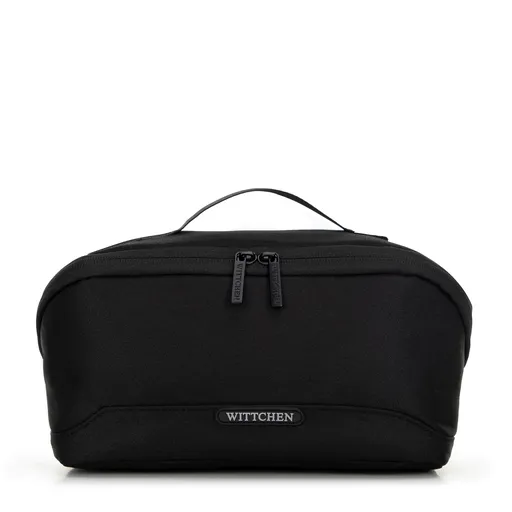 Cestovná čierna dvojkomorová kozmetická taštička na všetky nevyhnutnosti, 56-3S-702-10.