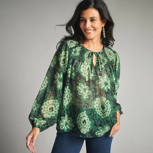 Voálová blúzka s potlačou