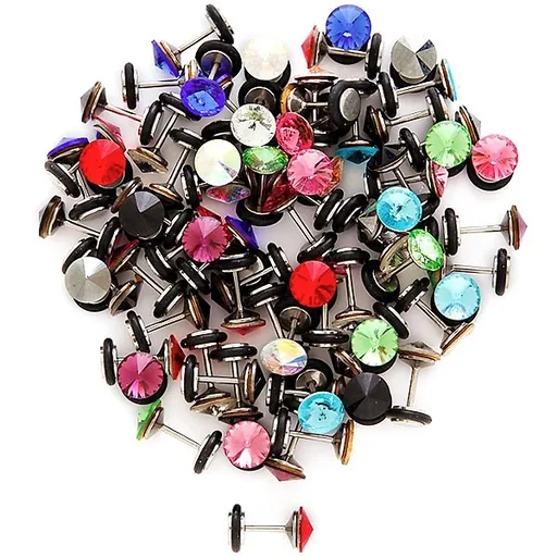 Fake plug do ucha s veľkým zirkónom - Farba piercing: Aqua