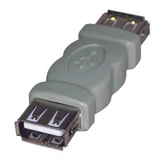 USB spojka, (2.0), USB A samice - USB A samice, šedá, Logo blister 29241, DOPRODEJ
