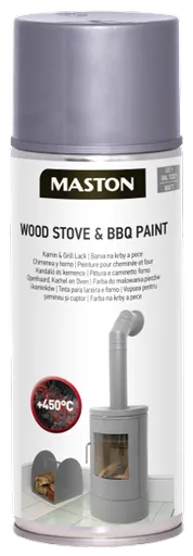 MASTON WOOD STOVE & BBQ PAINT - Farba na krbové kachle a grily čierna 400 ml