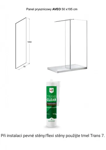 BESCO - Pevná stena AVEO a AVEO DUE - Pevná stena - 50 cm BCAVEO50