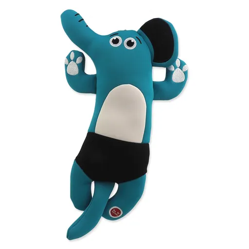 DOG FANTASY Water Float Pískací a plávajúci slon turkysová 34 cm