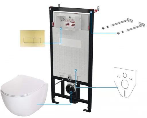 DEANTE - WC SET 200 toaletná sada, podomietková, 6v1 CDER6ZPW