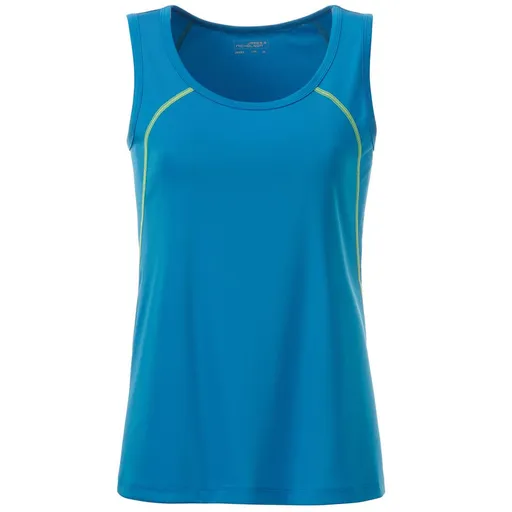James & Nicholson (Daiber) Dámske funkčné tielko JN493 - Jasnomodrá / jasnožltá | 2XL