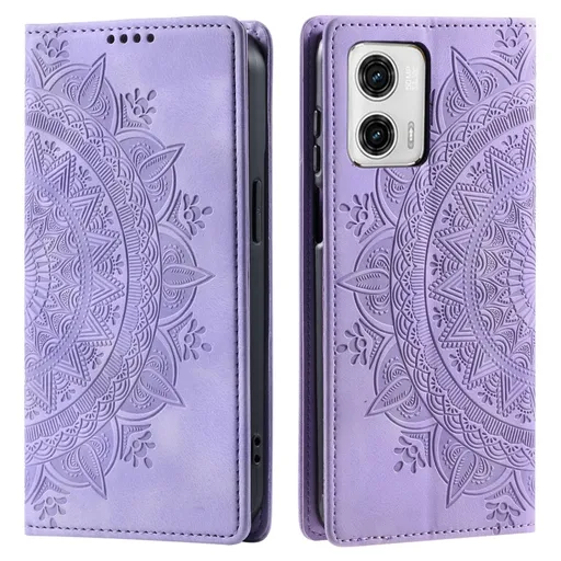ART MANDALA Peňaženkový kryt pre Motorola Edge 50 Fusion fialový