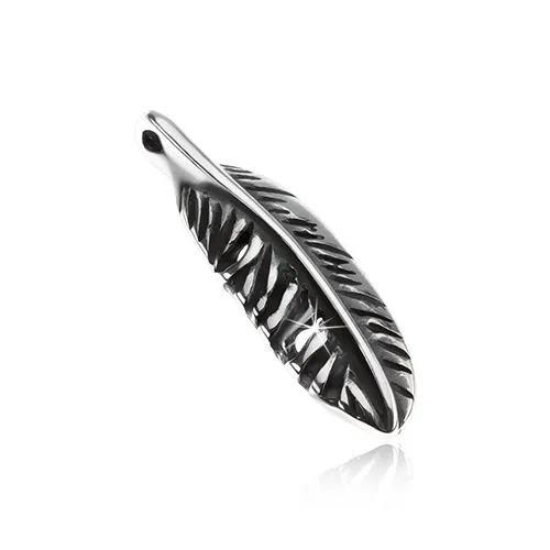 Strieborný prívesok 925, patinované pierko