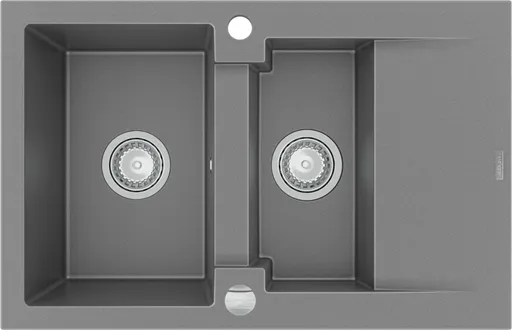 MEXEN MEXEN - Gaspar žula drez 1,5-misa drez s vypúšťaním krátky odkvapkávač 737x475 mm, sivá 6507731505-71