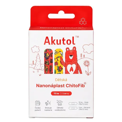 AKUTOL® Nanonáplasť ChitoFib® detské balenie 15 kusov