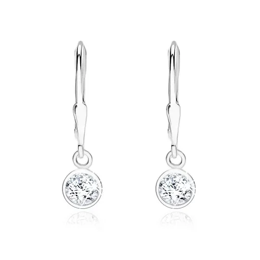 Trblietavé náušnice zo striebra 925, okrúhly číry zirkón, 5 mm