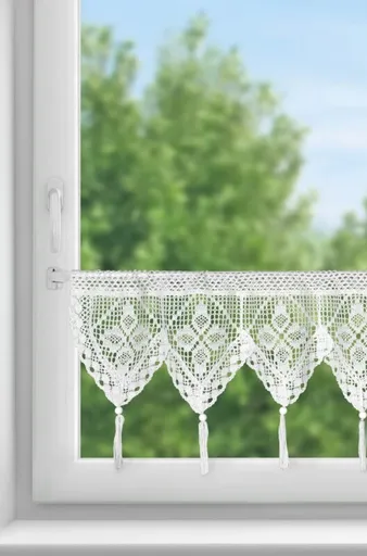 ArtFir Krátka záclona MARTHA P | biela 150 x 30 cm