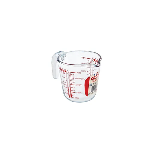 Sklenená odmerka s lievikom PYREX 500ml