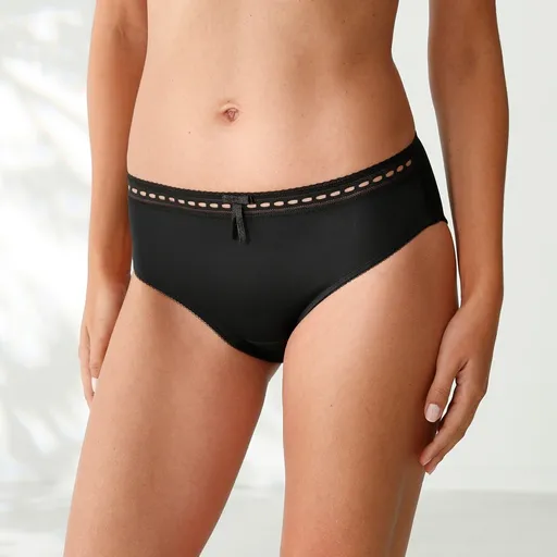 Súprava 3 midi nohavičiek s vysokým pásom z mikrovlákna so strečovou čipkou v páse