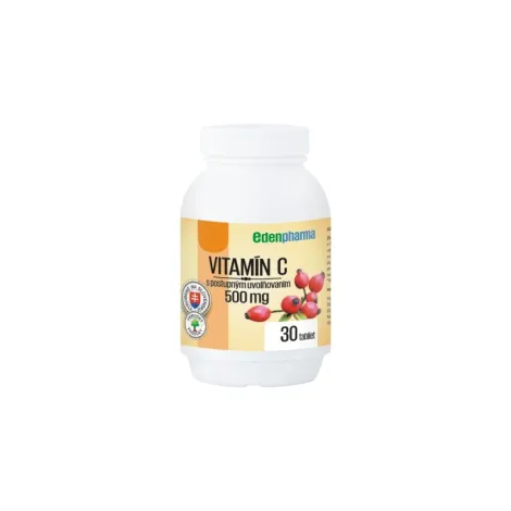 Edenpharma Vitamín C 500 mg s postupným uvoľňovaním so šípkovým extraktom 30 tbl