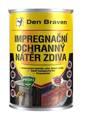 DEN BRAVEN - Impregnačný a ochranný náter stien PROFI 1 l transparentná