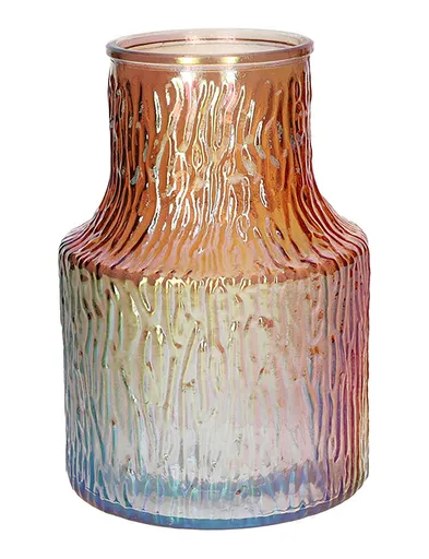 DUIF Sklenená váza POLINA 20cm broskyňová perleťová