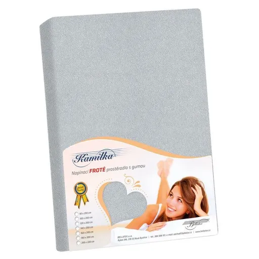 Bellatex Froté prestieradlo Kamilka stredne sivá, 90 x 200 cm