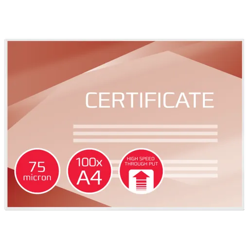 GBC Laminovacie vrecká pre rýchlu lamináciu, 75 mic (100)