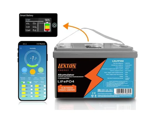 Batéria LiFePO4 12,8V 100Ah LEXTON LXLFP100 s BMS