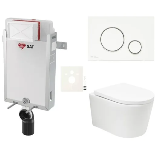 Závesný wc set SAT BREVIS na zamurovanie vírové splachování SIKOSZBRTOR70