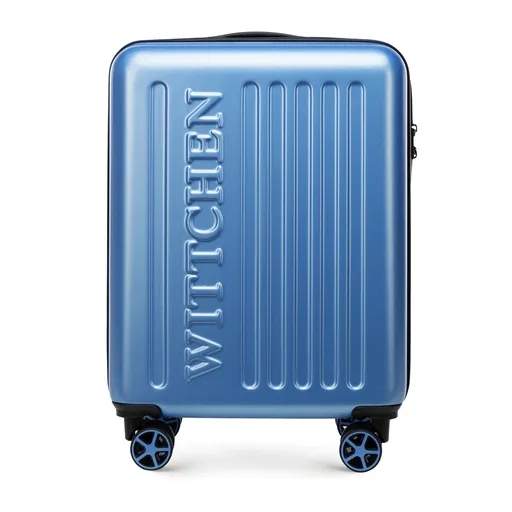 ABS príručný kufor s reliéfnym logom modrá 56-3A-501-77