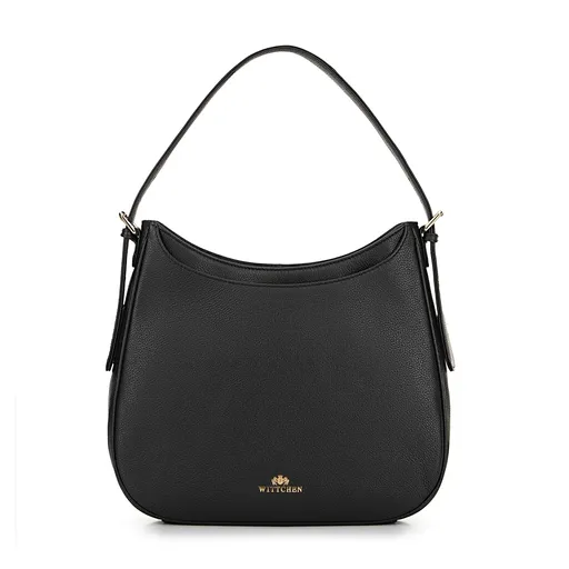 Kožený vak s otvoreným vreckom čierno-zlatý 99-4E-027-1G