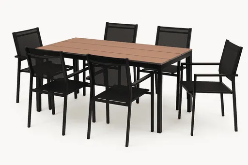 Elvisia Záhradný set ENSIO 6 + 1 | antracit/čierna