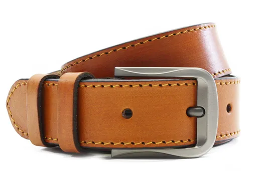 Hnedý kožený pánsky opasok do džínsov