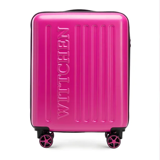 Kabínový kufor ABS s vyrazeným logom fuchsia 56-3A-501-34