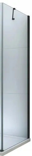 MEXEN - Bočná stěna pre-Roma, Lima 90x190 cm 6mm čierne, transparent 850-090-000-70-00