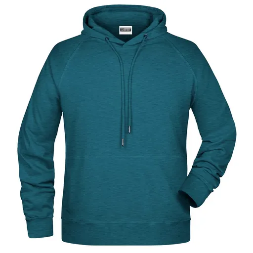 James & Nicholson (Daiber) Pánska mikina s kapucňou z biobavlny 8024 - Petrolejový melír | XL