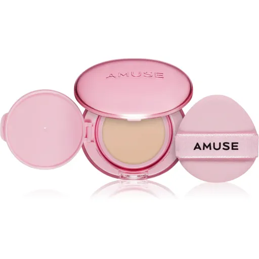 AMUSE Dew Power Vegan Cushion dlhotrvajúci make-up v hubke pre rozjasnenie a vyhladenie pleti odtieň 1.5 Natural 15 g