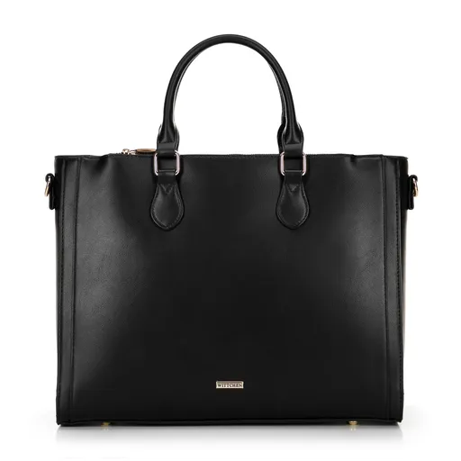 Dámska kabelka na notebook 14,5" z imitácie kože, čierna 100-4Y-232-1