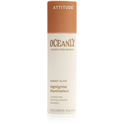 Attitude Oceanly Plastic Free Makeup tuhý krémový rozjasňovač odtieň Sunset Glow 8.5 g