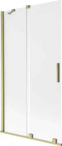 MEXEN/S - Velar dvojkrídlová posuvná vaňová zástena 100 x 150, dekor, zlatá kartáčovaná 896-100-000-31-55