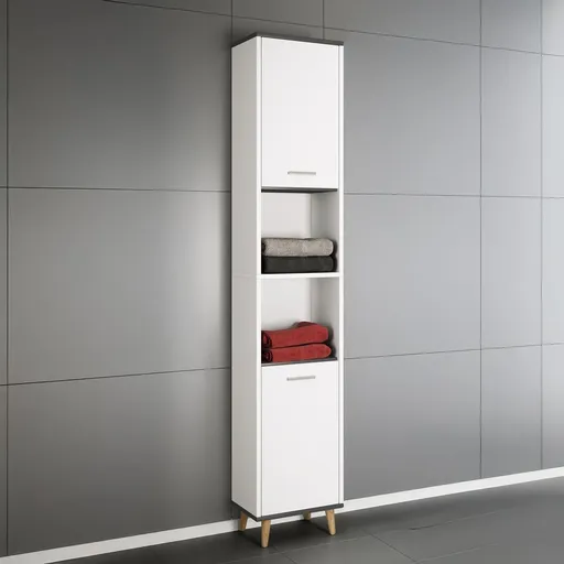 VCM Koupelnová vysoká skříňka Landos, Antracit