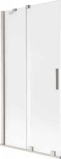 MEXEN/S - Velar dvojkrídlová posuvná vaňová zástena 95 x 150, dekor, nikel kartáčovaný 896-095-000-31-97