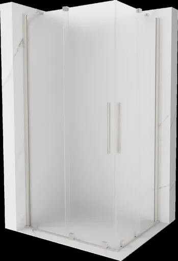 MEXEN/S - Velar Duo sprchovací kút, posuvné dvere 100 x 90, dekor, nikel kartáčovaný 871-100-090-32-97